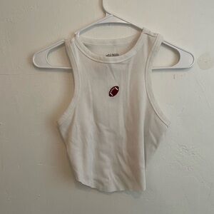 Wild Fable White Football Embroidered Tank Top
